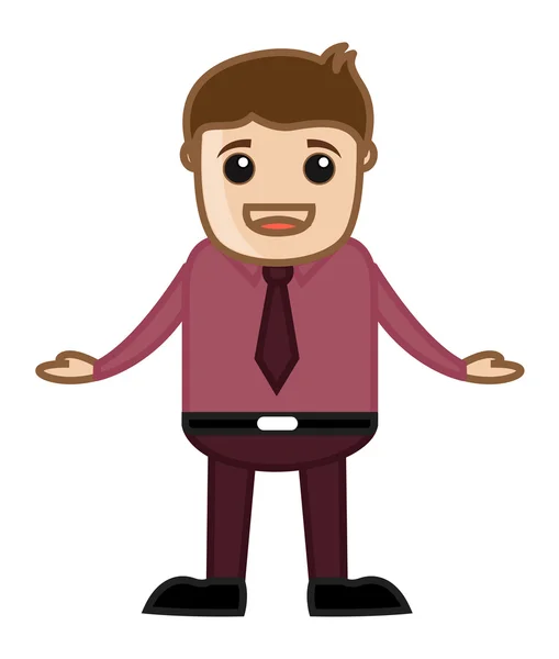 Happy Real Estate Man - Business Cartoon Character Vector — Stock Vector