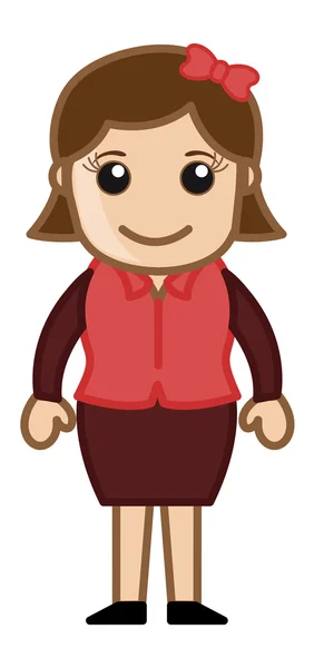 Girl Standing - Business Cartoon Character Vector — Stock Vector