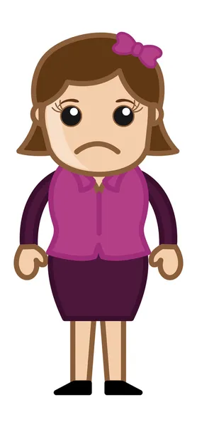 Szomorú nő - üzleti karikatúra karakter vektor — Stock Vector