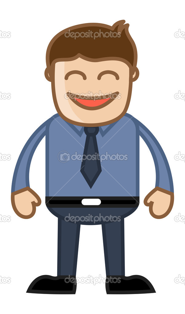 Funny Office Man - Business Cartoon Character Vector
