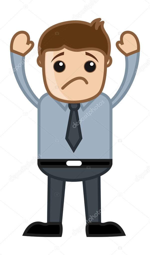 Unhappy Businessman - Business Cartoon Character Vector