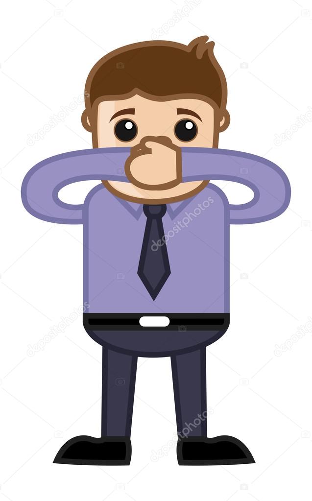 Keep Quiet - Business Cartoon Character Vector