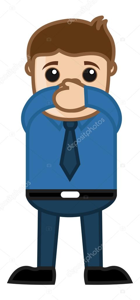 Close Your Mouth - Business Cartoon Character Vector