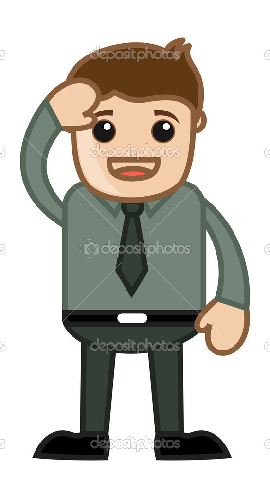 Salute - Business Cartoon Character Vector
