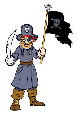 Kaptan korsan bayrağı ile