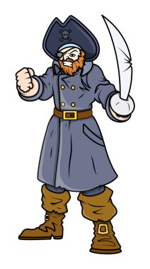öfkeli korsan Kaptan - vektör karikatür çizim