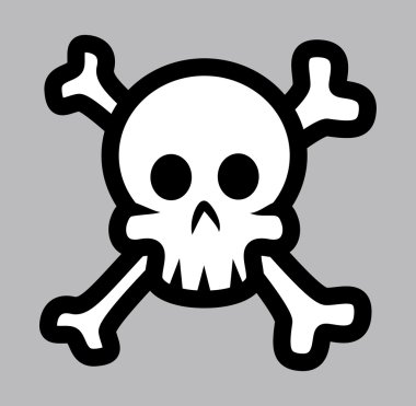 karikatür kafatası - vektör karikatür çizim geçti