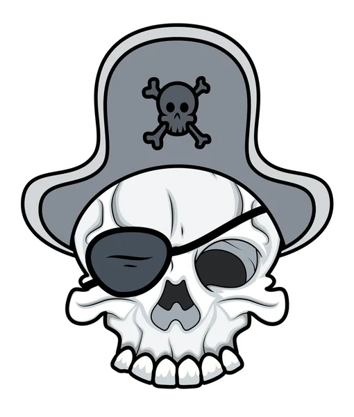 Cráneo pirata - Vector ilustración de dibujos animados — Vector de stock