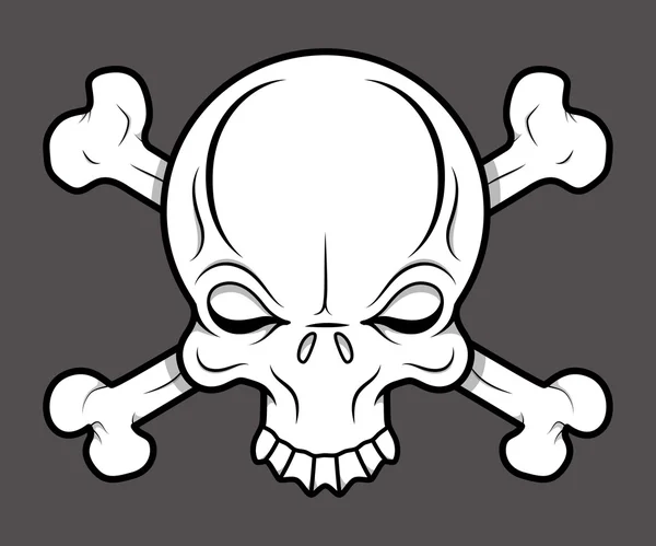 Crossed Skull Tattoo - Vector Cartoon Illustration — Stock Vector