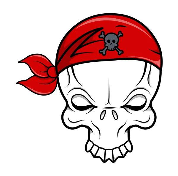 Pirate schedel - cartoon vectorillustratie — Stockvector