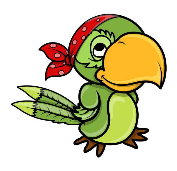 Pirate Parrot - Vector Cartoon Illustration — Stock Vector