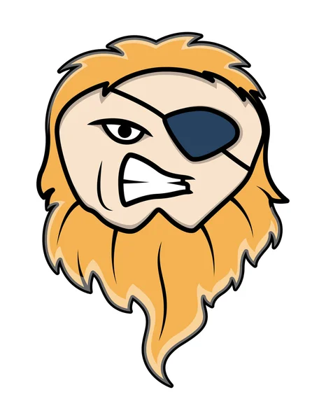 Eye Patched Long Beard Pirate — Stock Vector