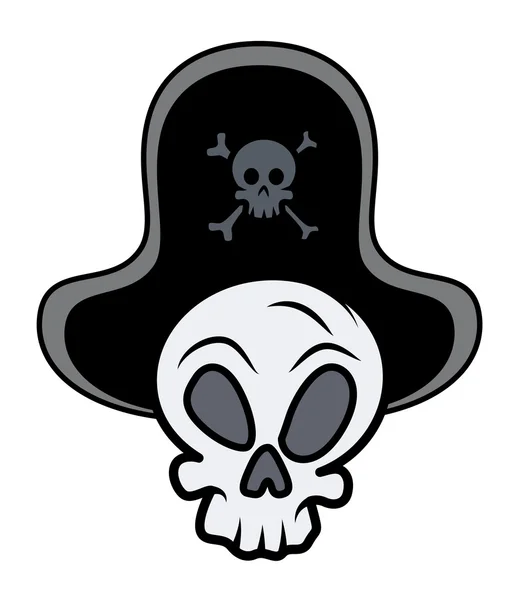 Kapitan piratów czaszki - ilustracja kreskówka wektor — Wektor stockowy