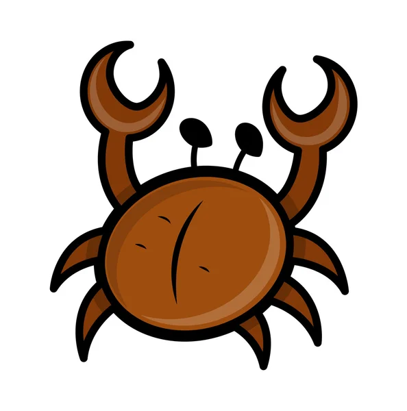 Ilustración de dibujos animados de cangrejo marino — Vector de stock