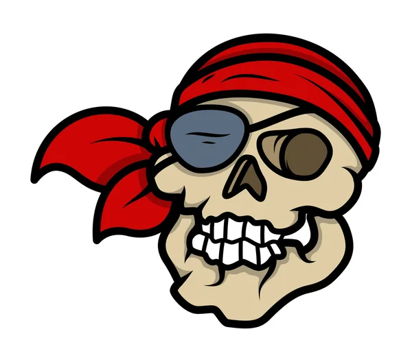 Pirate schedel - cartoon vectorillustratie — Stockvector