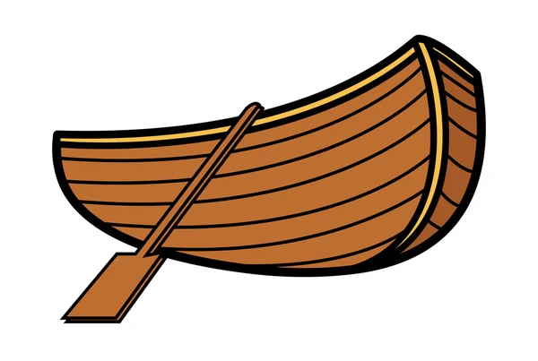 Old Vintage Wooden Boat - Vector Cartoon Illustration — Stock Vector