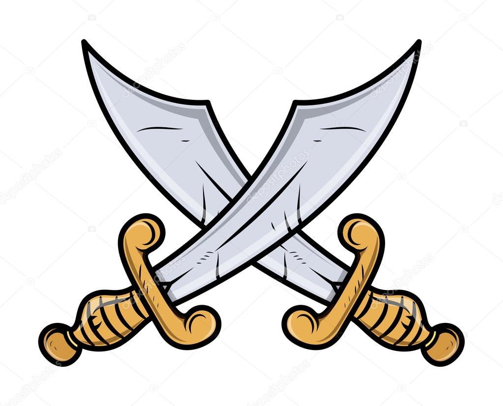 Crossed swords - vector clip art