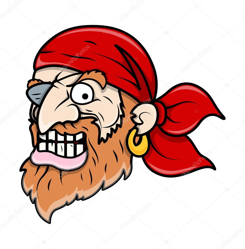 Creepy Evil Pirate Man - Vector Cartoon Illustration