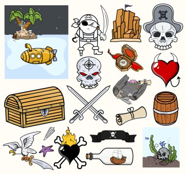 Korsan vektör çizimler ve simgeler