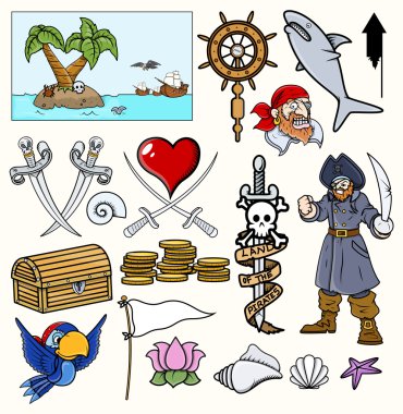 Korsan vektör çizimler ve karikatürler