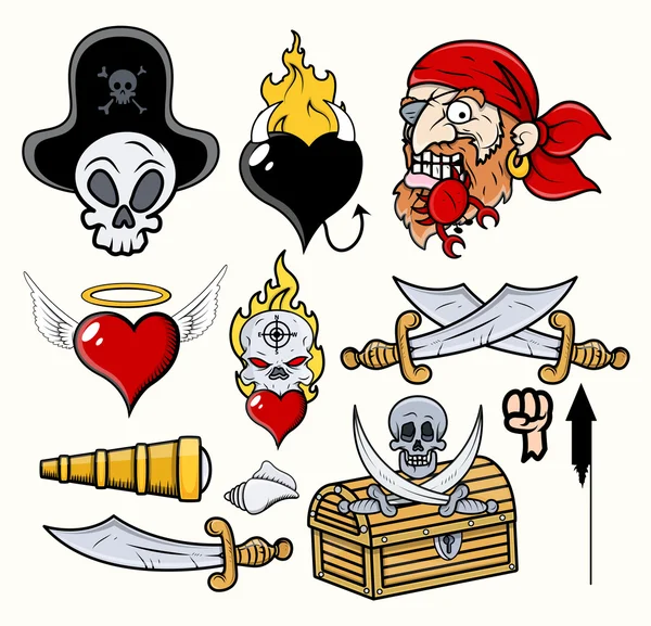 Dibujos animados piratas — Archivo Imágenes Vectoriales