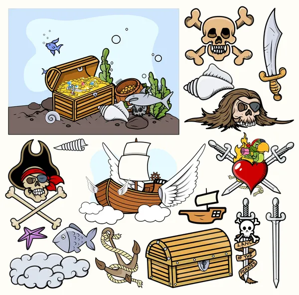 Illustrazioni vettoriali dei pirati — Vettoriale Stock
