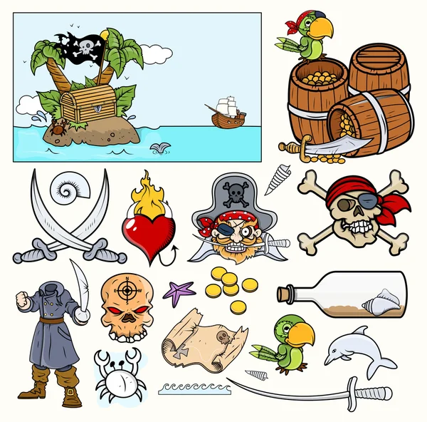 Illustrazioni pirata - disegni vettoriali — Vettoriale Stock
