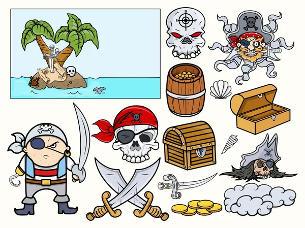 Ilustraciones piratas — Vector de stock