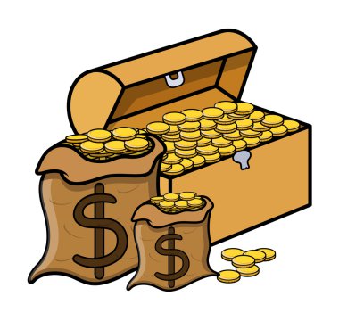 Hazine altın - vektör çizim