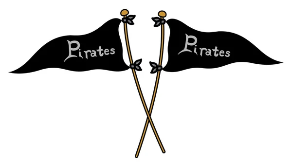 Bandeiras cruzadas de piratas - Ilustração vetorial — Vetor de Stock