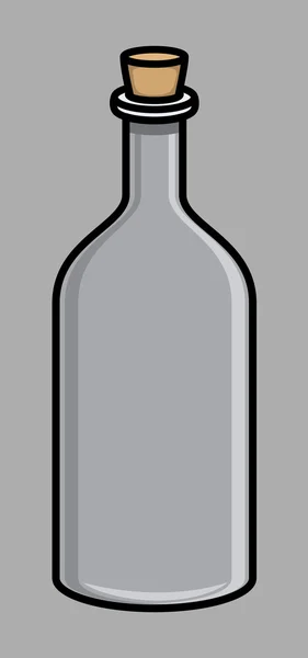 Старая бутылка пробкового вина - векторная иллюстрация — стоковый вектор
