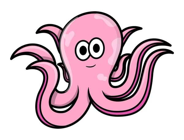 Pulpo de dibujos animados - Ilustración vectorial — Vector de stock