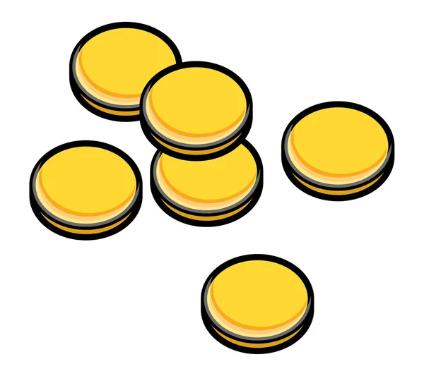 Золотые монеты - векторная иллюстрация — стоковый вектор
