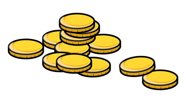 Monedas de oro - ilustración vectorial — Vector de stock