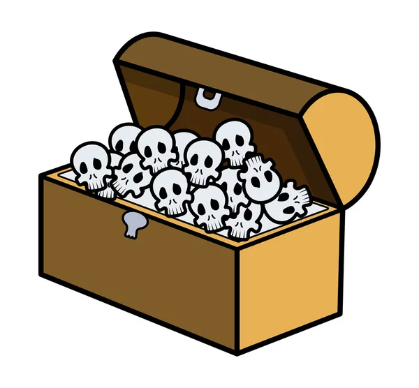 Skull Full of Trunk - Cartoon Vector Illustration — Stock Vector