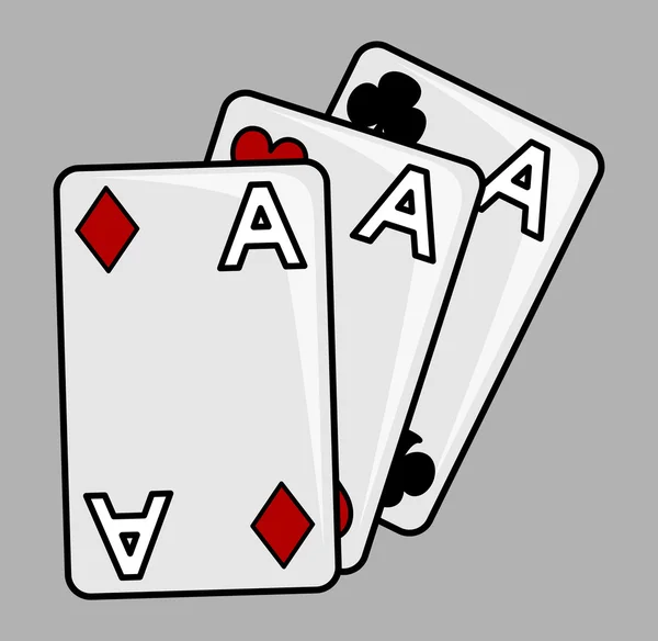 Three Aces - Cartoon Vector Illustration — Stock Vector