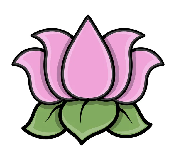 Lotus Flower - Cartoon Vector Illustration — Stock Vector