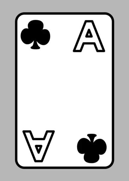 Club Ace Card - Cartoon Vector Illustration — Stock Vector