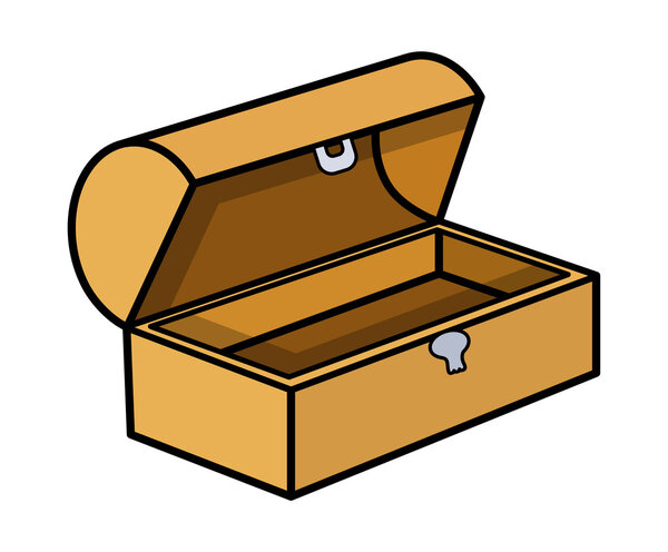 Пустой ящик с сокровищами - иллюстрация вектора мультфильма
