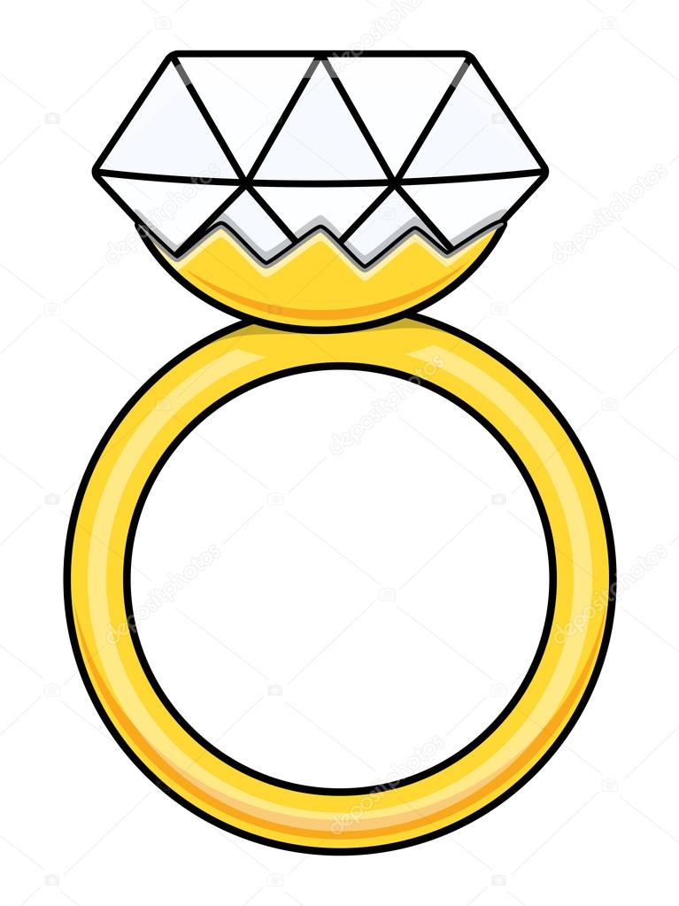 Diamond Ring - Cartoon Vector Illustration