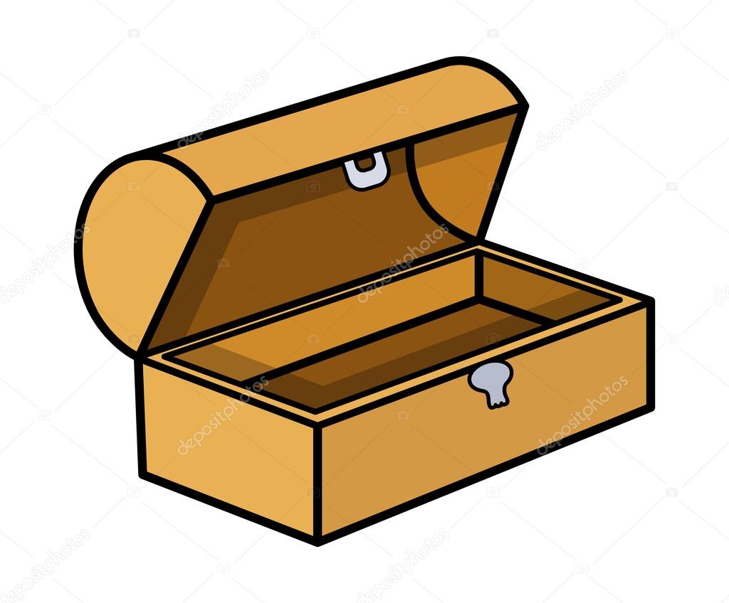 Empty Treasure Box - Cartoon Vector Illustration Stock Vector by ©baavli  29940687