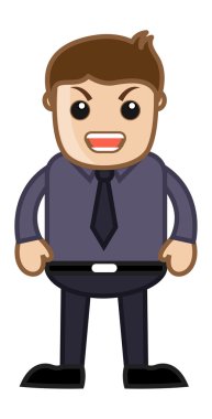 kızgın adam - ofis kurumsal karikatür kişi