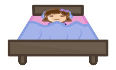 ölen kadının yatak karikatür vektör