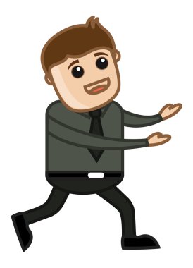 Office Kurumsal karikatür kişi dışarı - el