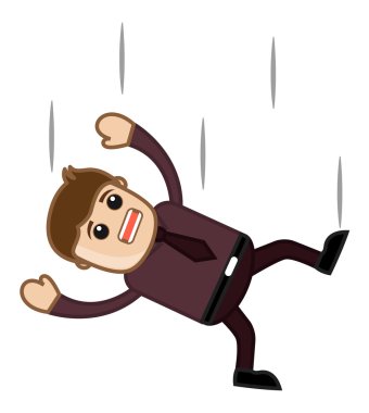 Office Kurumsal karikatür kişi aşağı - düşme