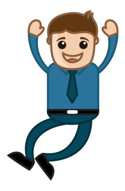 Yaşasın - ofis kurumsal karikatür kişi