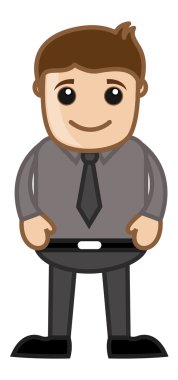 -ofis kurumsal karikatür kişi gülen adam