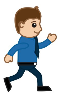Adam yürüyen fast - ofis kurumsal karikatür kişi