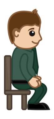 Bekleyen - ofis kurumsal karikatür kişi dostum