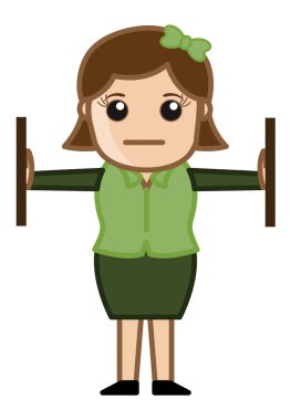 hüzünlü Bayan - ofis kurumsal karikatür kişi